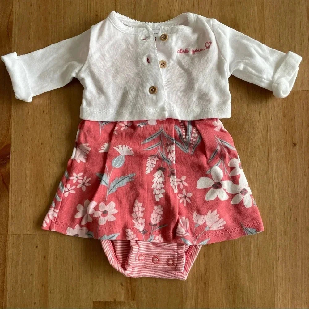 CARTER’S FLORAL DRESS W/ SWEATER